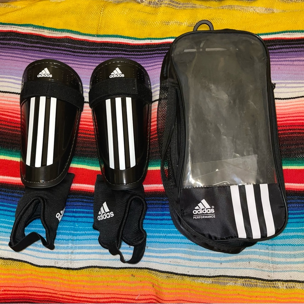 Adidas Performance Shin Guards Back and White Medium Used
